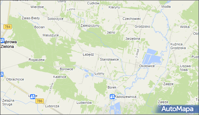 mapa Stanisławice gmina Koniecpol, Stanisławice gmina Koniecpol na mapie Targeo