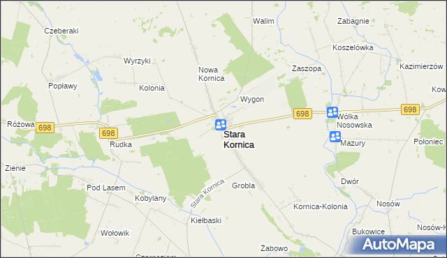 mapa Stara Kornica, Stara Kornica na mapie Targeo