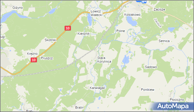 mapa Stara Korytnica, Stara Korytnica na mapie Targeo