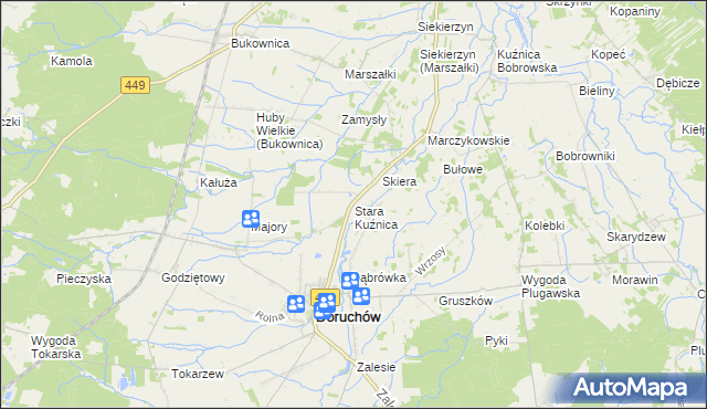 mapa Stara Kuźnica gmina Doruchów, Stara Kuźnica gmina Doruchów na mapie Targeo