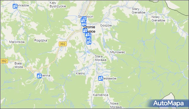 mapa Stara Morawa, Stara Morawa na mapie Targeo