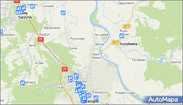 mapa Stare Miasto gmina Leżajsk, Stare Miasto gmina Leżajsk na mapie Targeo