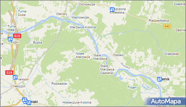 mapa Stare Mierzwice, Stare Mierzwice na mapie Targeo