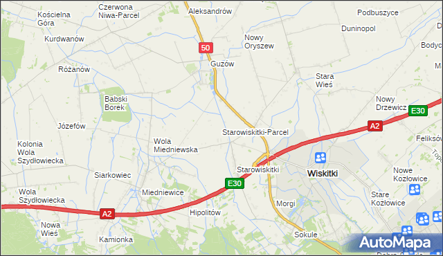 mapa Starowiskitki-Parcel, Starowiskitki-Parcel na mapie Targeo