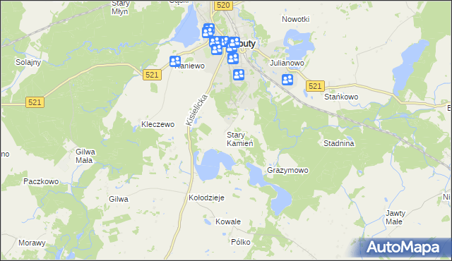 mapa Stary Kamień gmina Prabuty, Stary Kamień gmina Prabuty na mapie Targeo