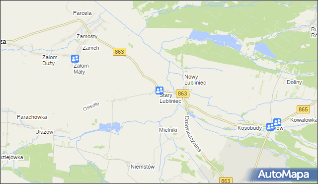 mapa Stary Lubliniec, Stary Lubliniec na mapie Targeo