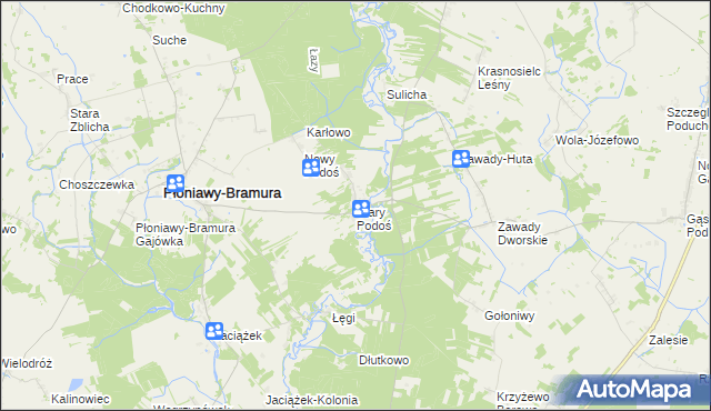 mapa Stary Podoś, Stary Podoś na mapie Targeo