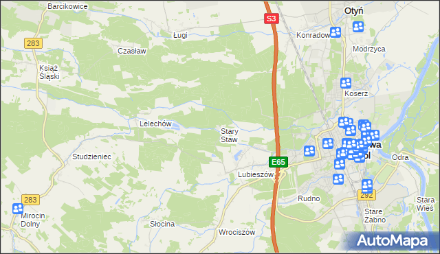 mapa Stary Staw gmina Nowa Sól, Stary Staw gmina Nowa Sól na mapie Targeo