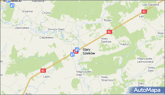 mapa Stary Szelków, Stary Szelków na mapie Targeo