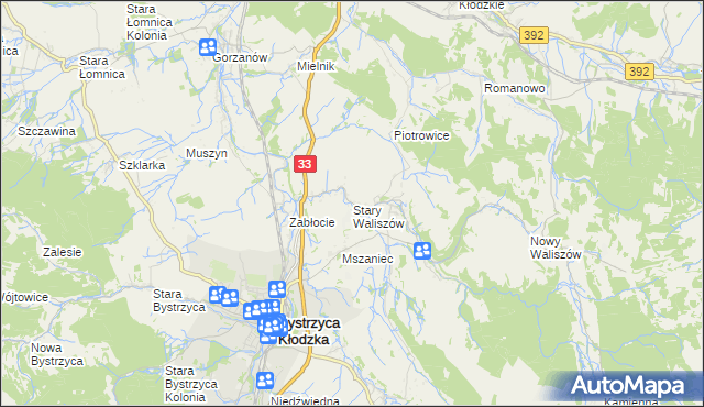 mapa Stary Waliszów, Stary Waliszów na mapie Targeo