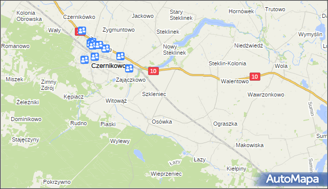 mapa Steklin, Steklin na mapie Targeo