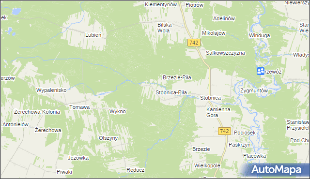 mapa Stobnica-Piła, Stobnica-Piła na mapie Targeo