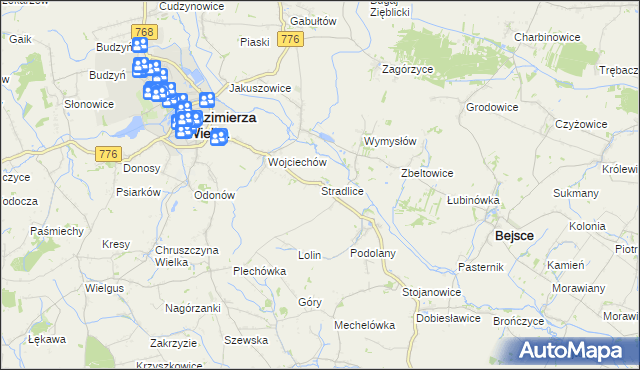 mapa Stradlice, Stradlice na mapie Targeo