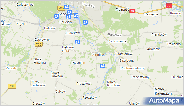 mapa Strobów, Strobów na mapie Targeo