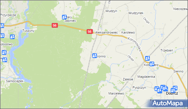 mapa Stronno gmina Dobrcz, Stronno gmina Dobrcz na mapie Targeo