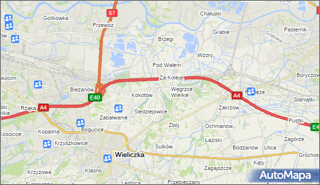 mapa Strumiany gmina Wieliczka, Strumiany gmina Wieliczka na mapie Targeo