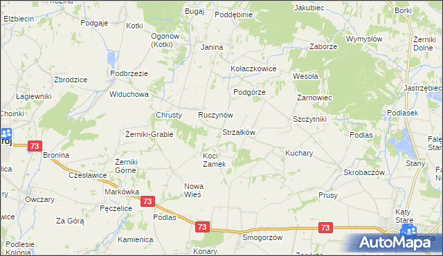 mapa Strzałków gmina Stopnica, Strzałków gmina Stopnica na mapie Targeo