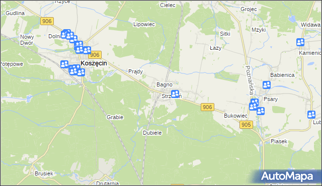 mapa Strzebiń, Strzebiń na mapie Targeo