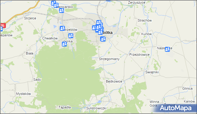 mapa Strzegomiany, Strzegomiany na mapie Targeo