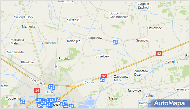 mapa Strzelcew, Strzelcew na mapie Targeo
