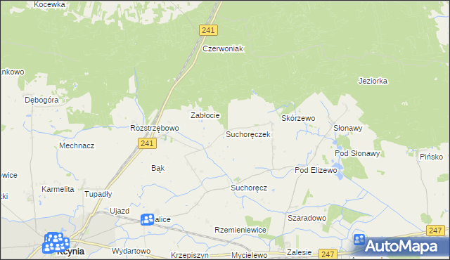 mapa Suchoręczek, Suchoręczek na mapie Targeo