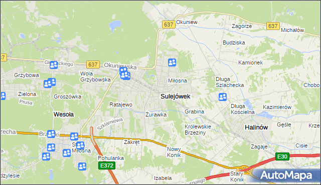 mapa Sulejówek, Sulejówek na mapie Targeo