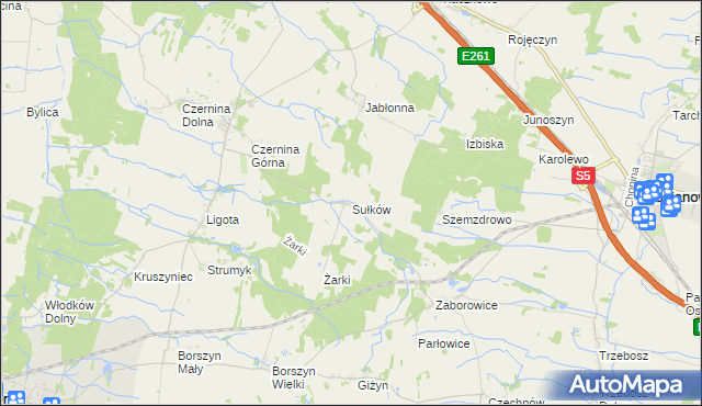 mapa Sułków gmina Góra, Sułków gmina Góra na mapie Targeo