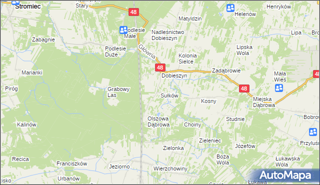 mapa Sułków gmina Stromiec, Sułków gmina Stromiec na mapie Targeo