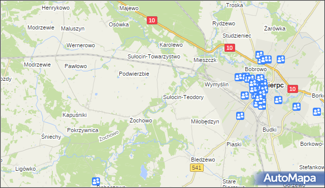 mapa Sułocin-Teodory, Sułocin-Teodory na mapie Targeo