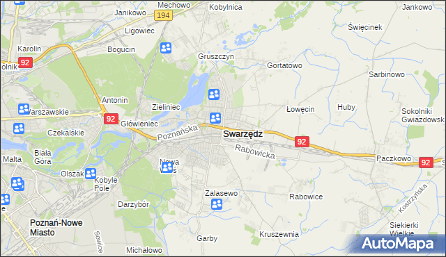 mapa Swarzędz, Swarzędz na mapie Targeo