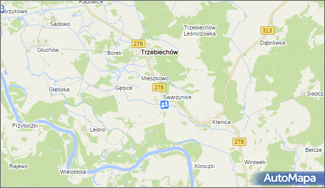 mapa Swarzynice, Swarzynice na mapie Targeo