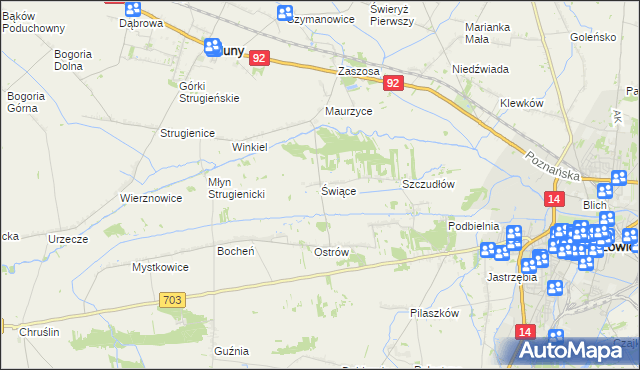 mapa Świące, Świące na mapie Targeo
