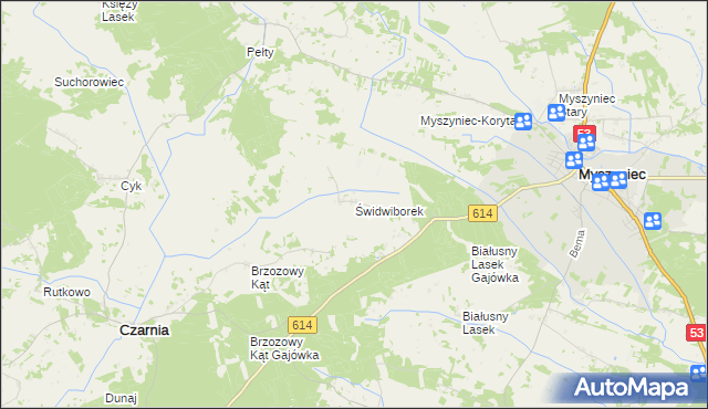 mapa Świdwiborek, Świdwiborek na mapie Targeo