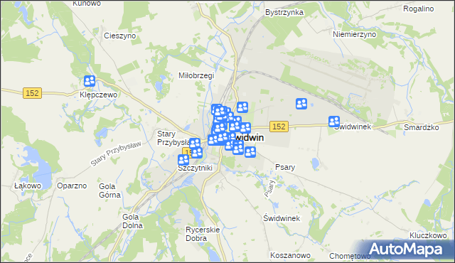 mapa Świdwin, Świdwin na mapie Targeo