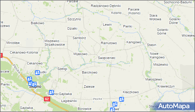 mapa Święcieniec, Święcieniec na mapie Targeo