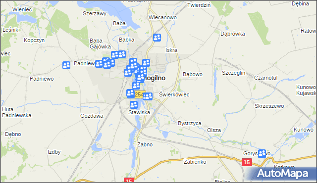 mapa Świerkówiec, Świerkówiec na mapie Targeo
