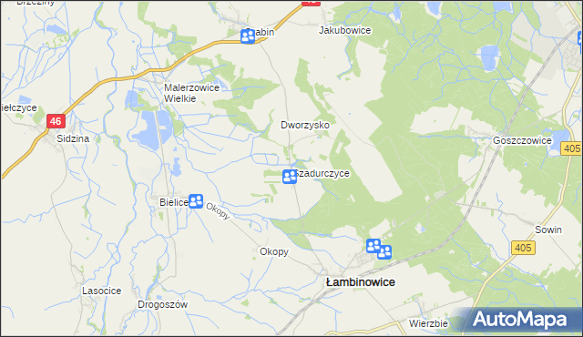 mapa Szadurczyce, Szadurczyce na mapie Targeo