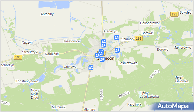 mapa Szamocin powiat chodzieski, Szamocin powiat chodzieski na mapie Targeo