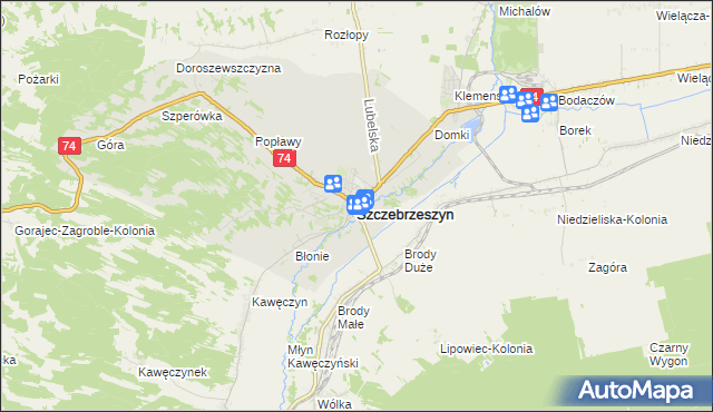 mapa Szczebrzeszyn, Szczebrzeszyn na mapie Targeo