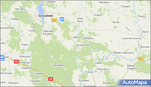 mapa Szczechowo, Szczechowo na mapie Targeo