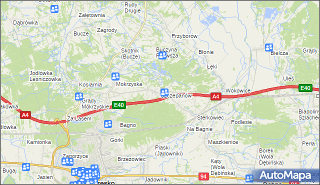 mapa Szczepanów gmina Brzesko, Szczepanów gmina Brzesko na mapie Targeo