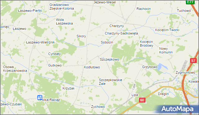 mapa Szczepkowo gmina Raciąż, Szczepkowo gmina Raciąż na mapie Targeo
