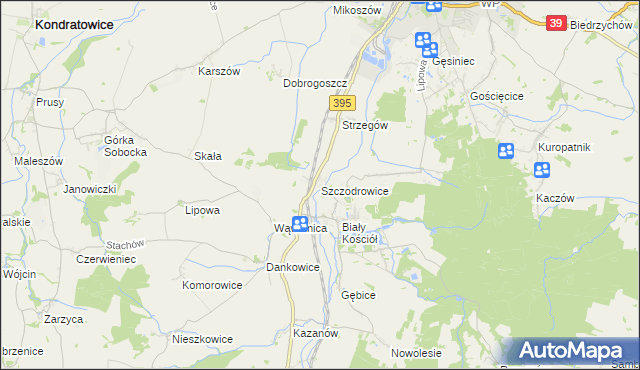 mapa Szczodrowice, Szczodrowice na mapie Targeo