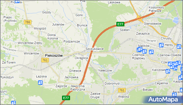 mapa Szczukowskie Górki, Szczukowskie Górki na mapie Targeo