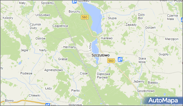 mapa Szczutowo powiat sierpecki, Szczutowo powiat sierpecki na mapie Targeo