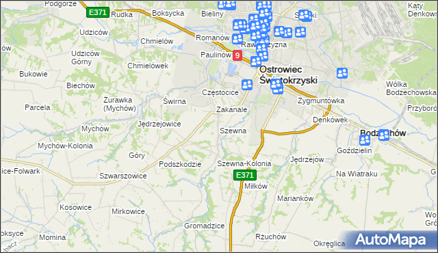 mapa Szewna, Szewna na mapie Targeo