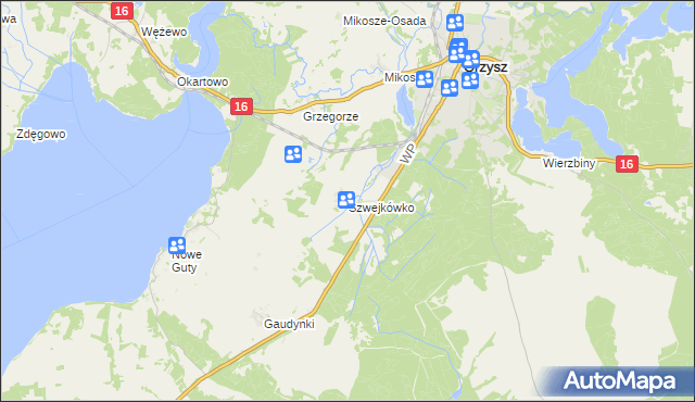 mapa Szwejkówko, Szwejkówko na mapie Targeo