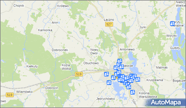 mapa Szymanowo gmina Morąg, Szymanowo gmina Morąg na mapie Targeo