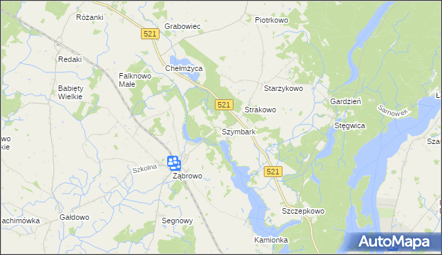 mapa Szymbark gmina Iława, Szymbark gmina Iława na mapie Targeo
