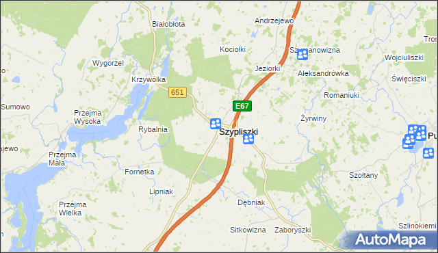 mapa Szypliszki, Szypliszki na mapie Targeo